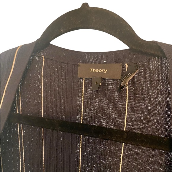 Theory Hankson Striped Black Cardigan Small - Picture 4 of 11